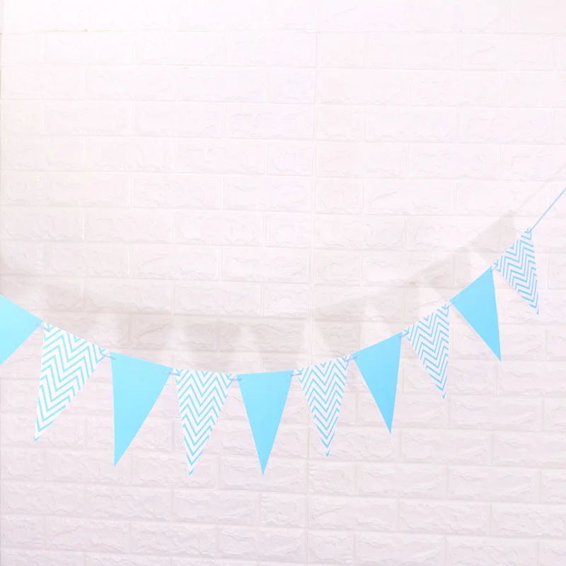 12 Flag Gold Silver Banner Garland DIY Glitter Bunting Paper Birthday Banner for Home Event Party Wedding Party Decoration