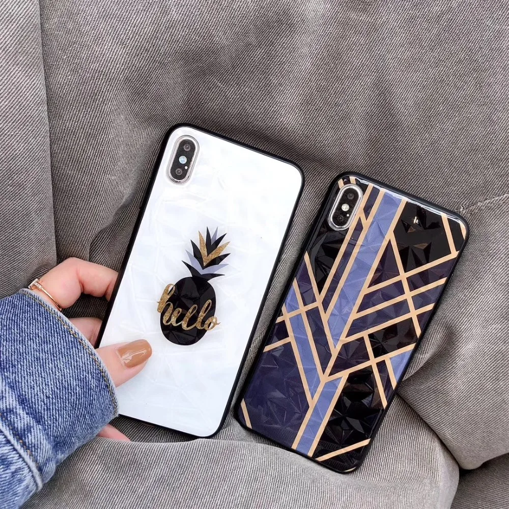 Роскошный 3D Алмазный чехол ананас коробка для iPhone XS MAX XR 6s 7 8 Week все включено |
