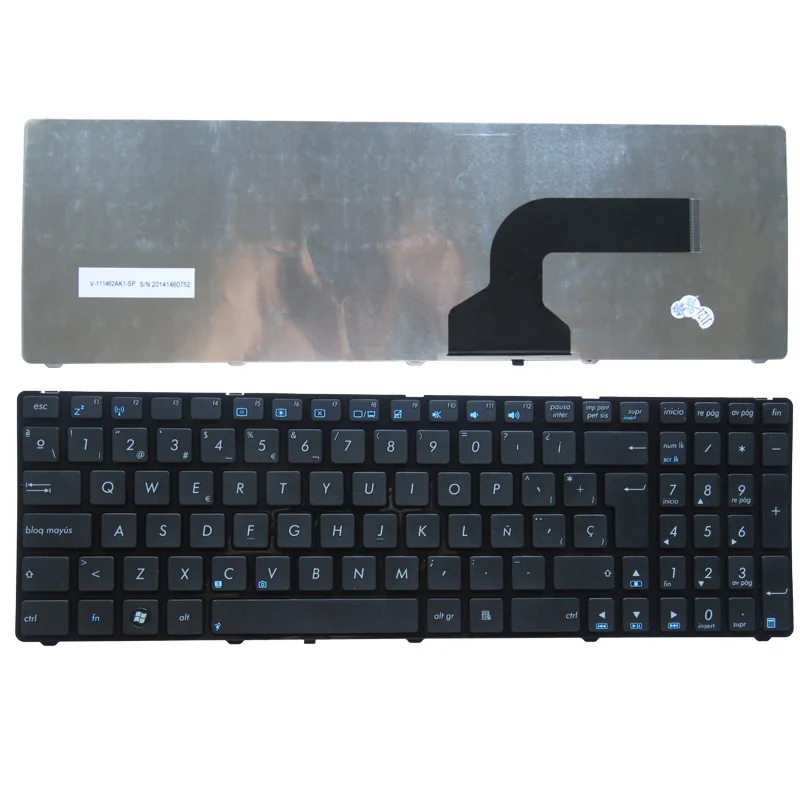 Испанская клавиатура для ноутбука Asus X53 X54H k53 A53 N53 N60 N61 N71 N73S N73J P52 P52F P53S X53S A52J X55V X54HR SP