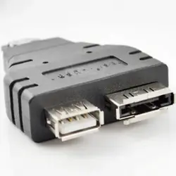 Универсальный Мощность ESATA + USB комбо Splitter конвертер разъем адаптера жесткий диск кабель двойной Порты и разъёмы Конвертеры em88
