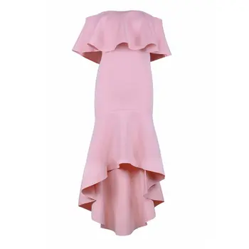 

Newest Summer Dress Women Celebrity Party Short Sleeve Off Shoulder Ruffles Sexy Night Out Dress Women Mermaid Vestidos