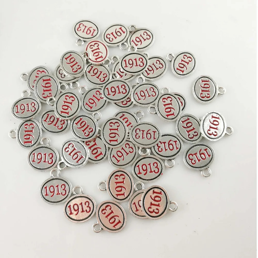 

SORORITY GREEK Delta Sigma Theta DST enamel charm red 1913 letter charm 30pcs a lot