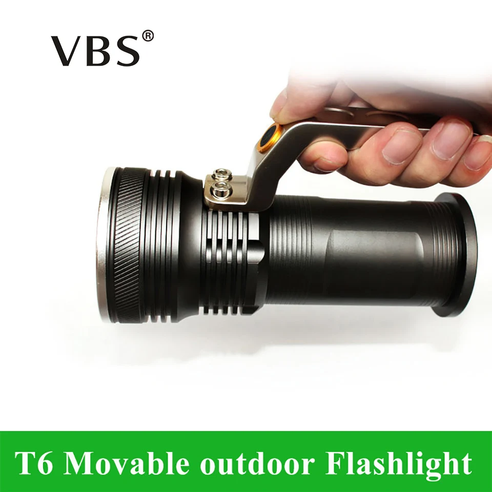 

T6 Movable outdoor lighting rechargeable portable camping spotlight LED Flashlight Not included 2*18650 batteries