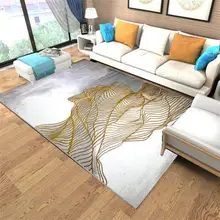Золотой ковер с линиями для гостиной, роскошные виллы, спальни, ковер, диван, журнальный столик, ковер, мягкий коврик для кабинета, коврик для дома