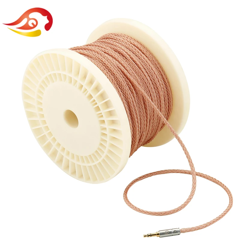QYFANG 1 2m 8 Core Earphone Upgrade Cable DIY Detachable Cord HiFi Headphone Flexible Soft PVC Solder Wire 8 Drives Copper Line