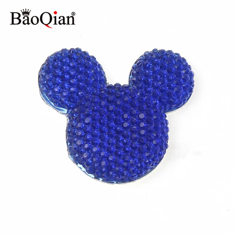 Blue 10 шт./лот смешанные bling Микки Смолы Скрапбукинг Ремесло для DIY Flatback кабошон украшения дома предметы для скрапбукинга 30x33 мм - Цвет: Blue