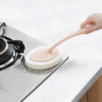 

XUNZHE 1Pcs 32cm long Home kitchen Multifunction Brush Sponge House Cleaning Long-handle Wall Floor Scourer Bathroom Bath