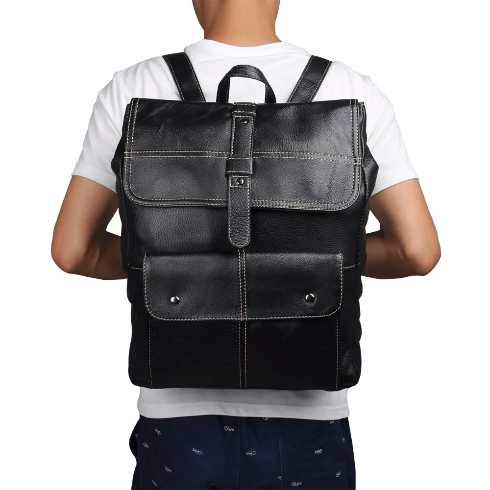 

Augus First Layer Cow Leather Multi Pockets Travelling Backpack Fashional School Backpack For Students 7335A/7335C