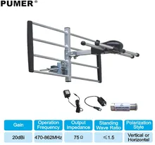 TV outdoor antenna TV antenna Digital tv receiver VHF UHF for DVB-T2 HDTV DTV ISDBT ATSC High Gain Strong Signal PUMER