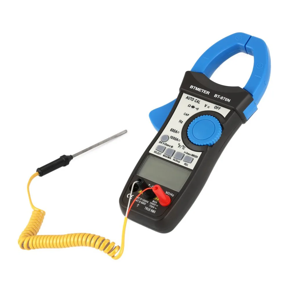 

Digital Clamp Multimeter AC/DC BT-870N Auto Cal Current Clamp Meter Induction Voltage Capacitance Frequency Tester