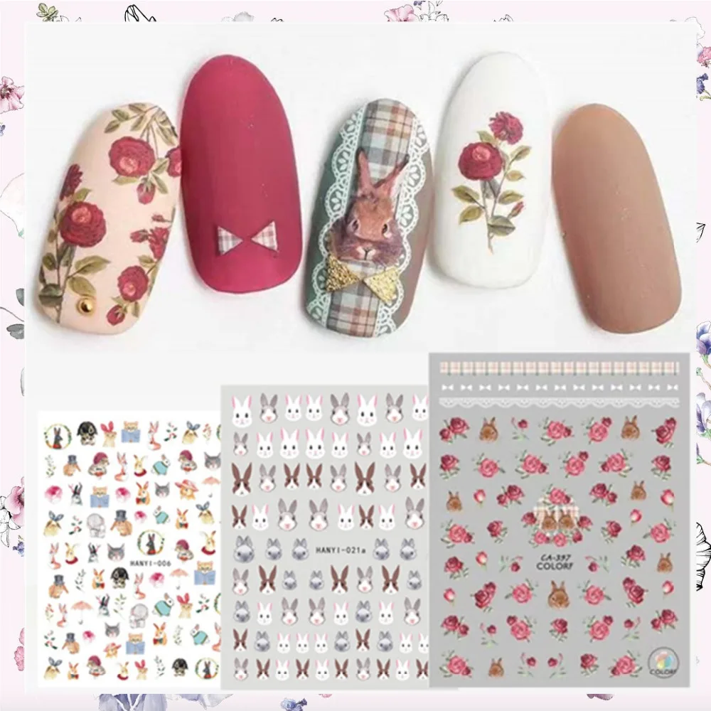 

CA-397- HANYI-6-21 CA series ribbits 3d nail art stickers decal cheetsan brand template diy nail tool decorations