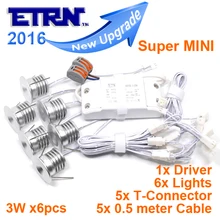 Затемнения 6x3 Вт мини Светодиодные прожекторы теплый белый AC110V/220 В светодиодные светильники точечные светильники 6 шт./лот