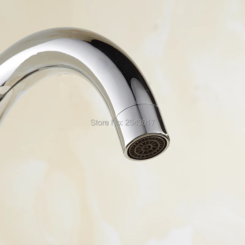 Billige Großhandel Bad Becken Waschbecken Mischbatterien 360 Swivel Auslauf Heiße Und Kalte Wasser Wasserhahn Chrom Poliert Küche Waschbecken Mixer ZR649