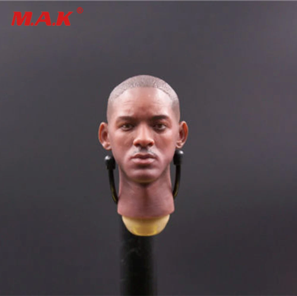 1/6 Scale Black Head Sculpture Will Smith Head Carved Model No Stand