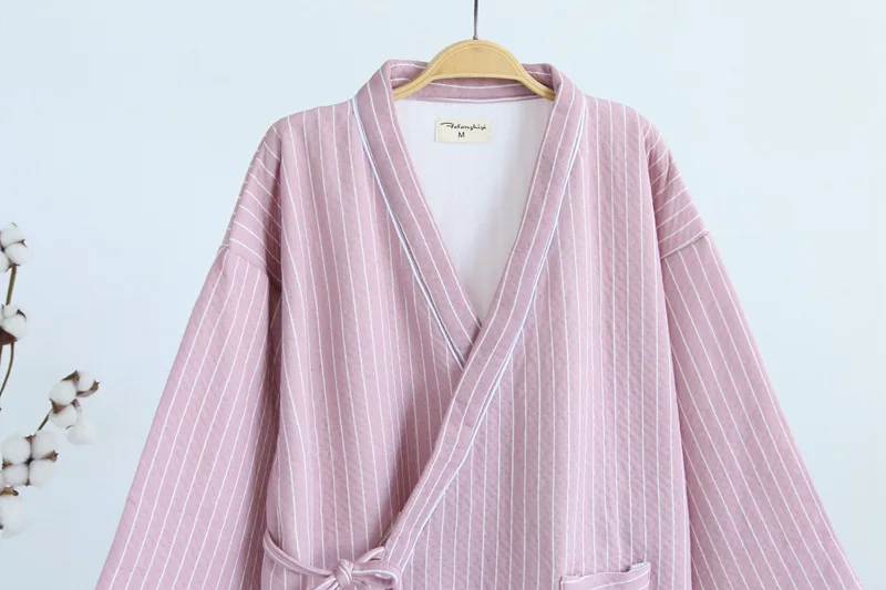 Женские пижамные комплекты, зимнее нижнее белье Yukata, японский халат-кимоно, хлопковые костюмы, ночная рубашка, одежда для сна, халат, домашняя одежда для отдыха