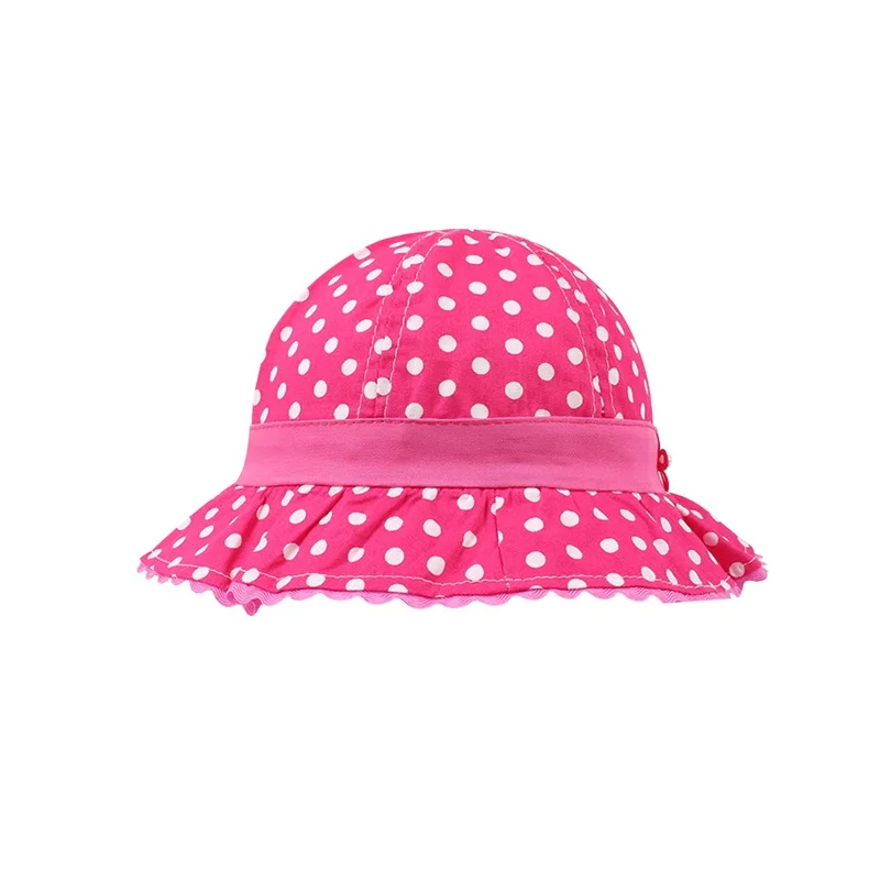 Dots Flower Baby Hat For Girls Polka Baby Girls Panama Hat Cotton Soft Sun Cap Summer Spring Bow Toddler Cap Baby Girls Clothing (3)