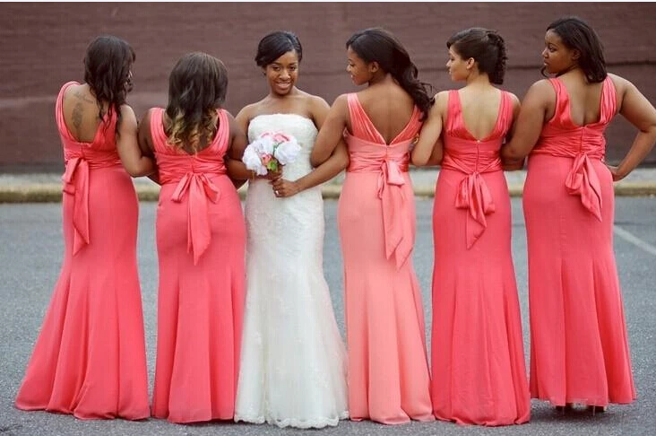 Coral Pink Bridesmaid Dresses