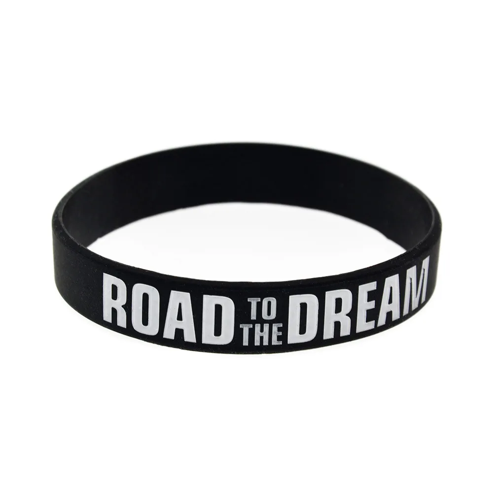 

New Road to the Dream Bracelet Letter Silicone Soft Rubber Bracelet Promotion Gift Wristband Women Men Pulseras Mujer Ru KZ UA
