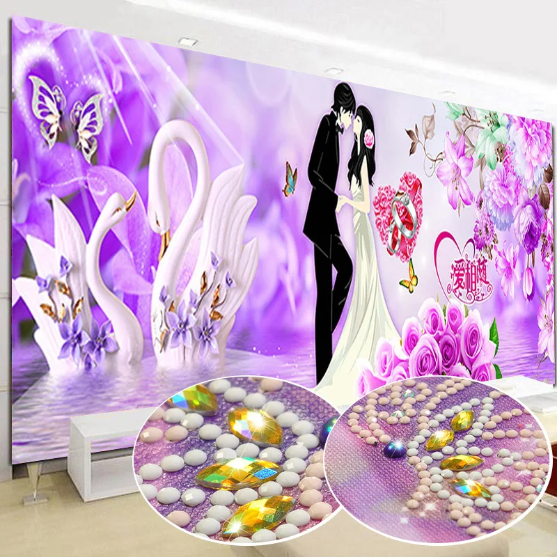 wedding diamond painting,5d diy diamond mosaic picture rhinestones