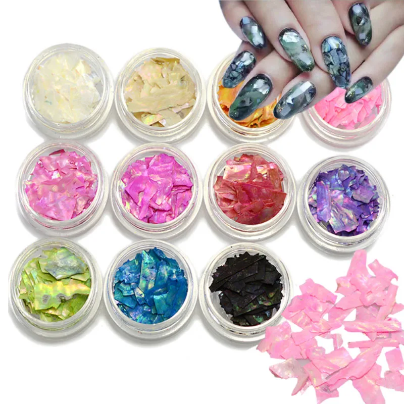 

WiRinef 12pcs/set Nail Art Shell Piece New Design 3D Nail Decorations Ultra Thin Nail Patch Accessories Supplies Tools