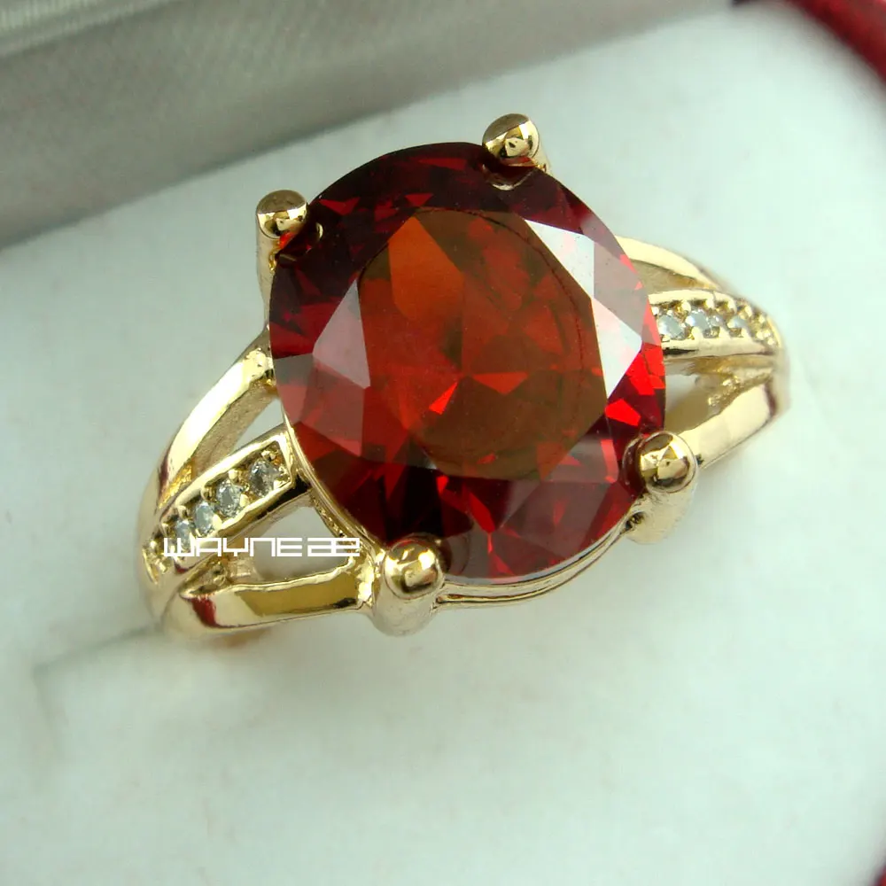 

Romantic gift ! gold filled Red Crystal sweet ring Sz 8, 9, 10 (r261)