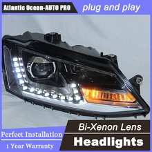 Auto.Pro Car Styling for VW Jetta MK6 Headlights Jetta LED Headlight GTI drl Lens Double Beam H7 HID Xenon bi xenon lens