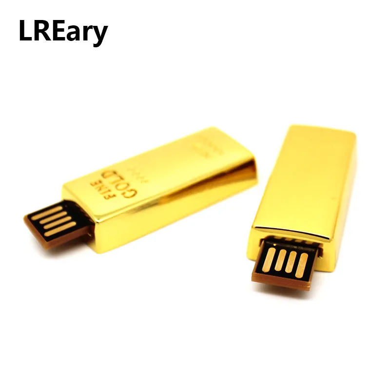 Металлический золотой слиток модель флеш диск USB 2 0 стержень ручка накопитель 4 ГБ