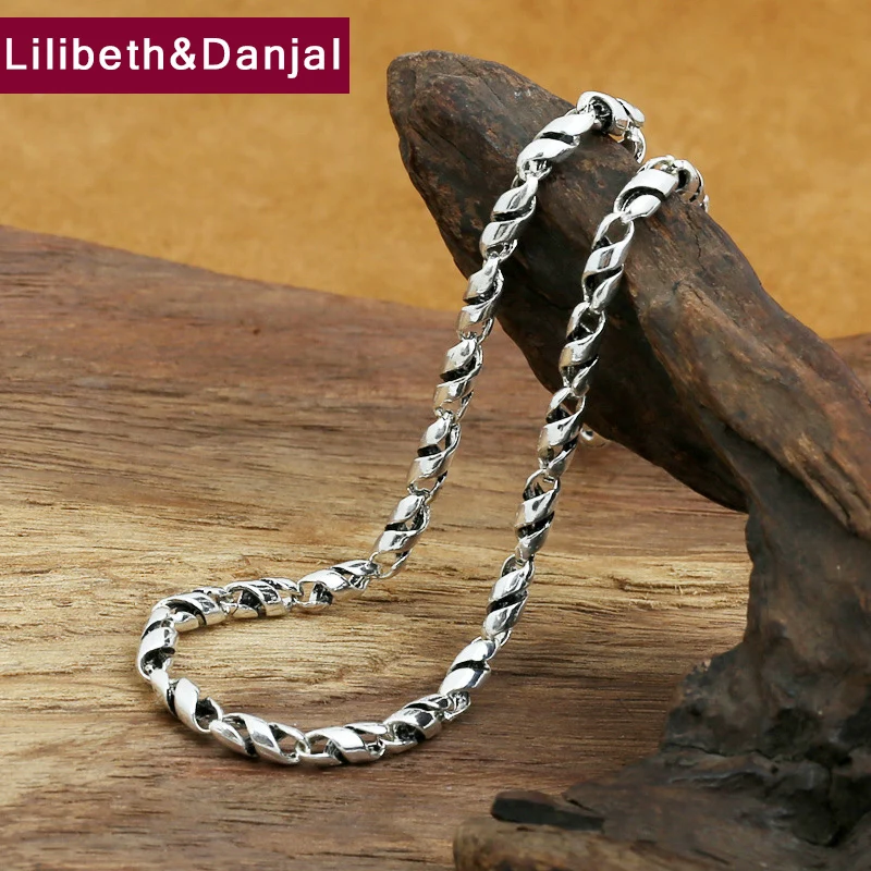 

4mm Thick Name Custom Necklace 100% 925 Sterling Silver fashion Jewelry Men Women Bamboo Rope Chain Necklace Pendant 2019 N26