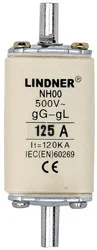 Lindner NH00-125A HRC fuse links 3X 125A Fuses 