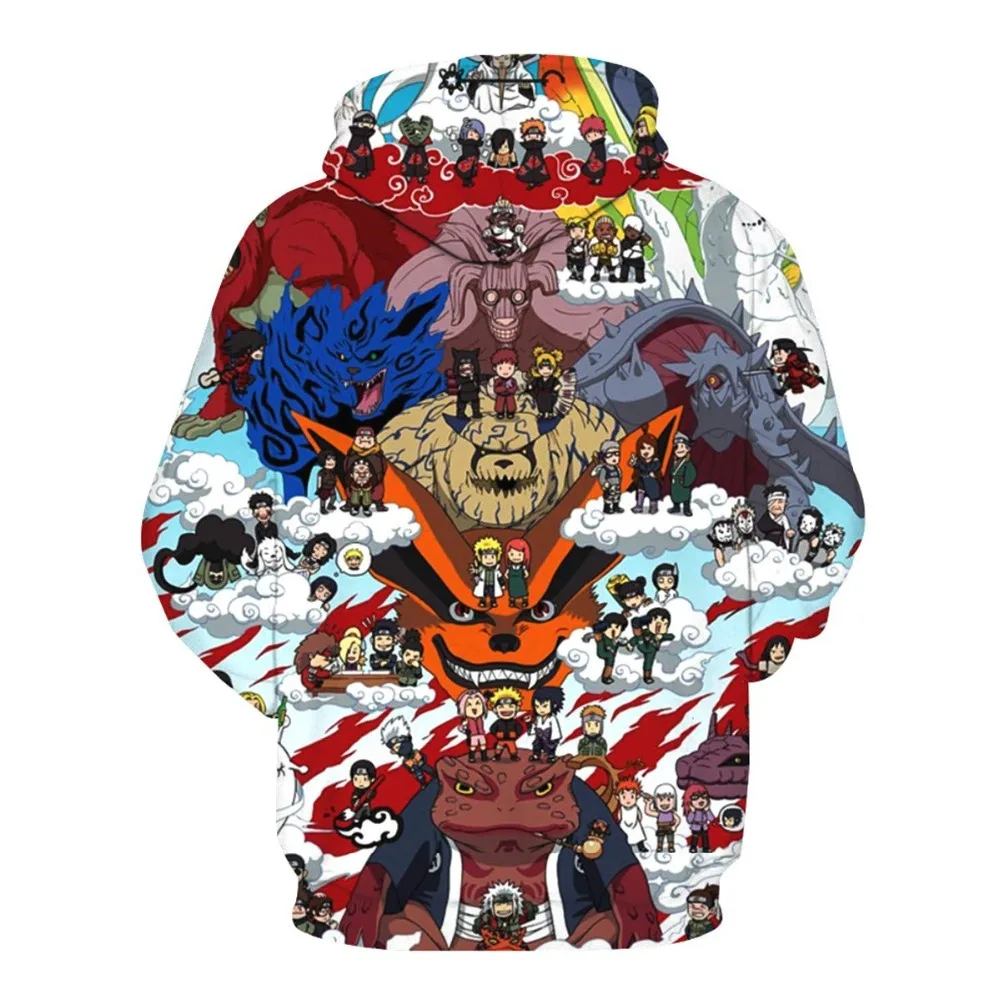 Наруто толстовка с капюшоном толстовки Kakashi Akatsuki Sasuke O'Brien 3D пуловеры для мужчин