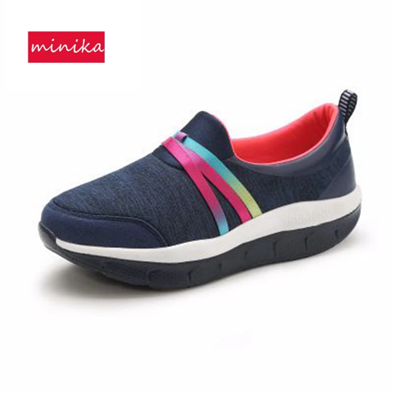 SWYIVY Sneakers Women Anti-slip Wedge Women Toning Shoes 2018 New Spring Autumn Slip-on Breathable Women Slimming Swing Shoes