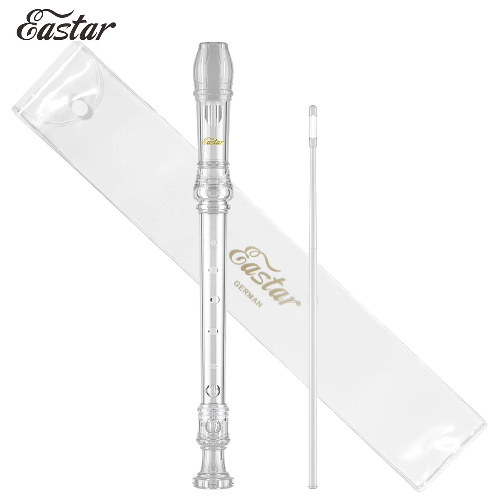 

Eastar Soprano Clarinet Recorder German Type Key of C 8 Holes Long Flute Student Beginner Children Music Instrument Transparent