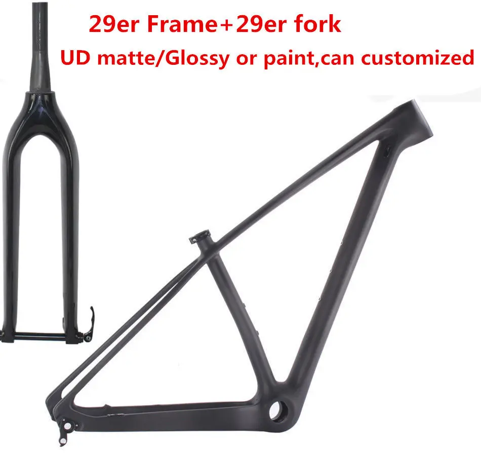 Flash Deal Full Carbon Mountain Bike Frame 29er Glossy/matt Carbon Fiber MTB Bicycle Frame Fork SGS Tested 0