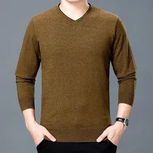 Плюс Размеры 3XL мужские V шеи тонкий свитер и пуловеры зимнее платье 60