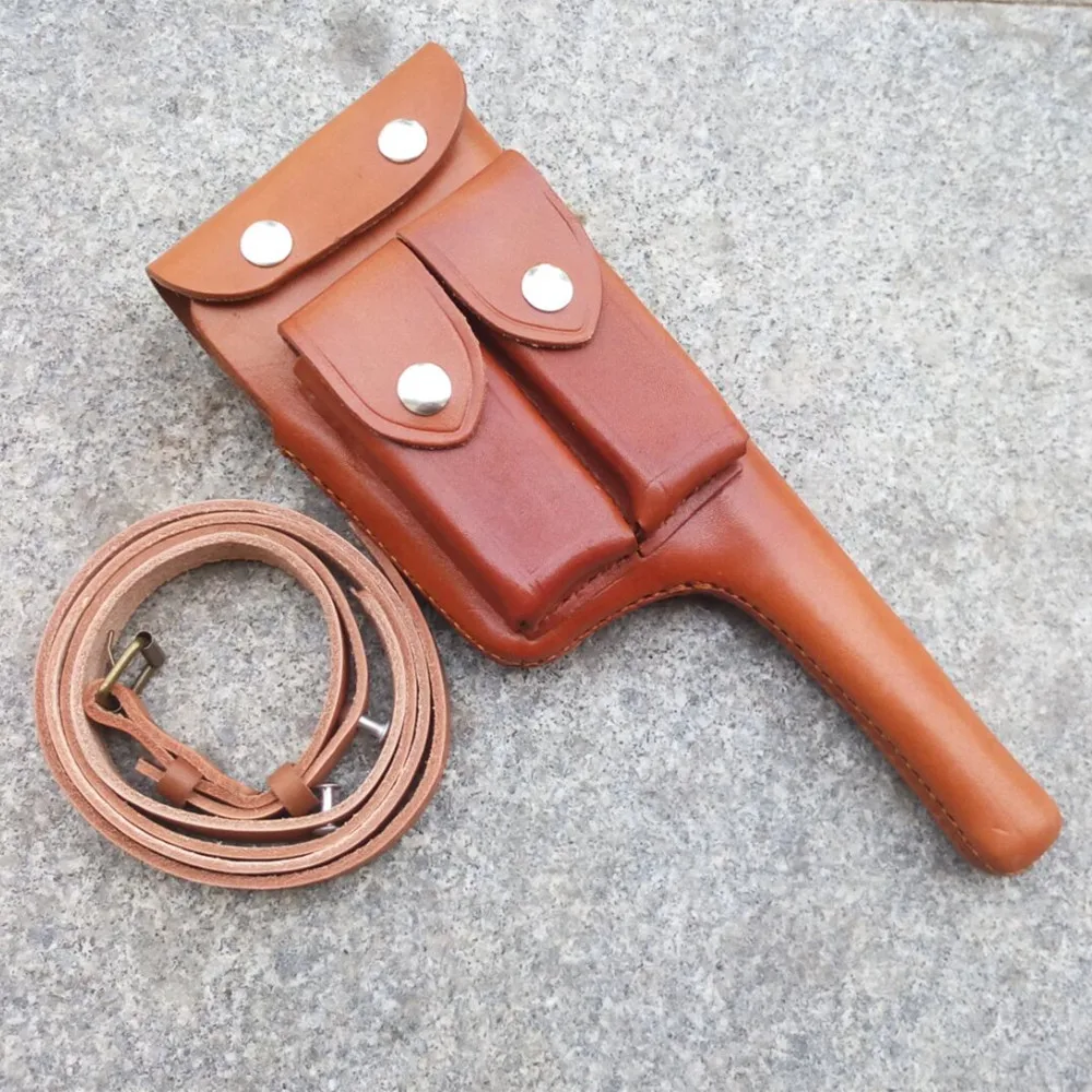 

WW2 WWII MAUSER GUN LEATHER HOLSTER BROOMHANDLE WITH STRAP CUOIO CN/103113