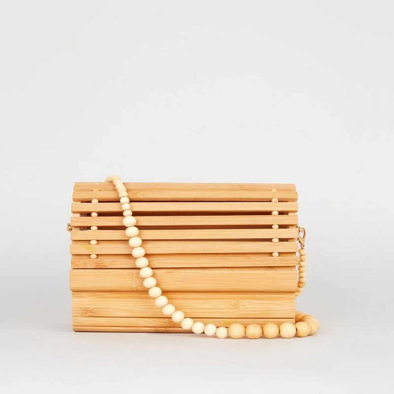 

COZMOZ women bamboo bag Europe fashion summer bags for women 2019 ladies female crossbody bead strap handle woven bags handbags