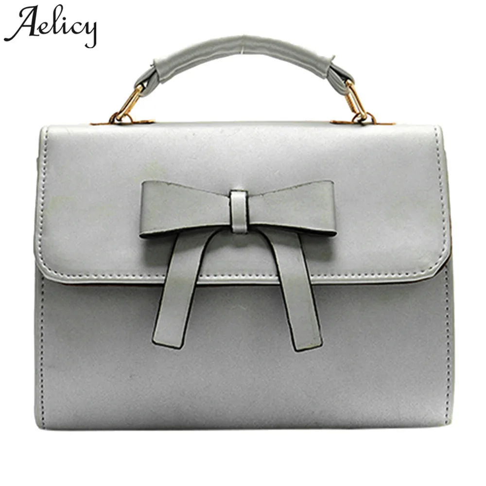

Aelicy 2018 Hot New Fashion Light High Quality Women Girls Bag Bowknot Pure Color Messenger Bags Shoulder Bag