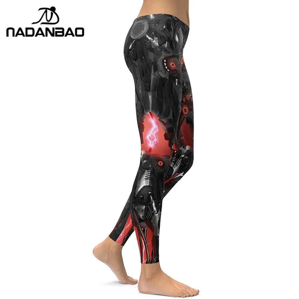 Nadanbao جديد نمط طماق النساء الميكانيكية 3d الطباعة الرقمية اللياقة البدنية كول روبوت leggins السراويل عالية الخصر السراويل