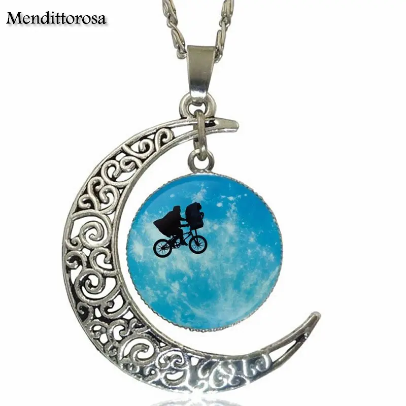 EJ глазурь для девочек эллиott и E. Ожерелье с подвеской T. in front of the Moon Glass кабошоном