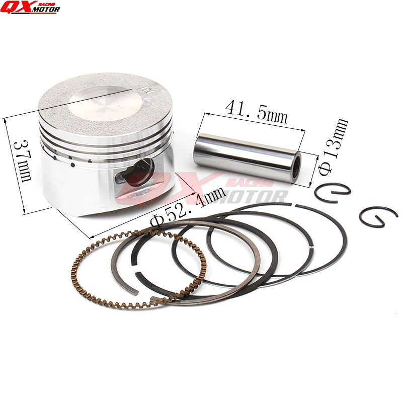 

LF110cc Engine Piston kit 52.4mm Piston 13mm Pin Piston Ring Set for LIFAN 110cc Chinese Pit Bike Dirt Bike ATV Quads Go Kart