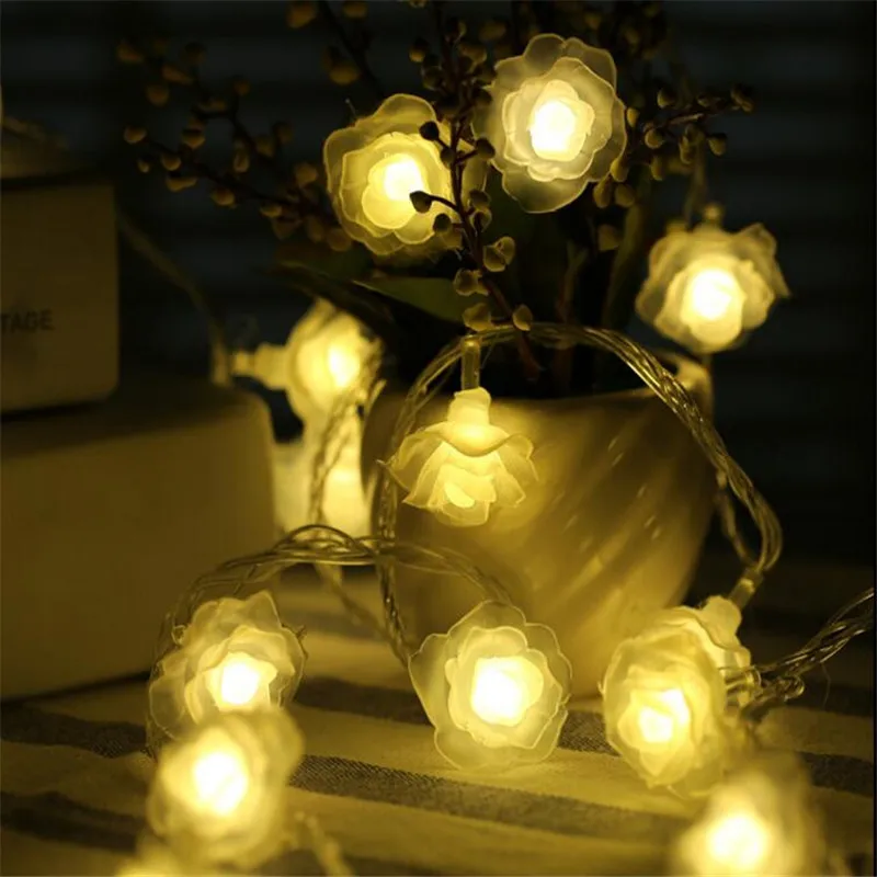 Гирлянда с цветами розы 4 м 20 светодиодов|fairy string lights|string lightsholiday lights |