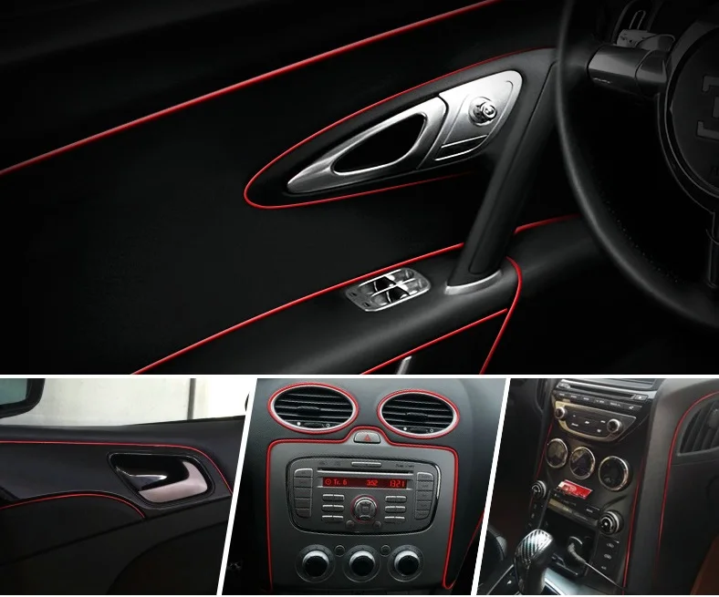 

Interior Mouldings Door Dashboard Air Outlet Decoration Thread Strip Auto Decoration Line Grille Chrome DB-002 5M