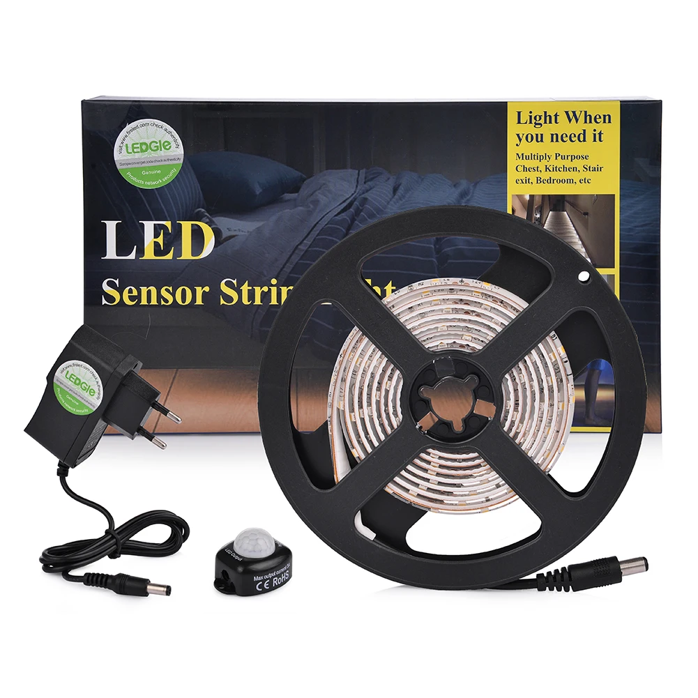 LEDGLE 1.5M IP65 PIR Motion Sensor LED Night Light Strip Smart Led