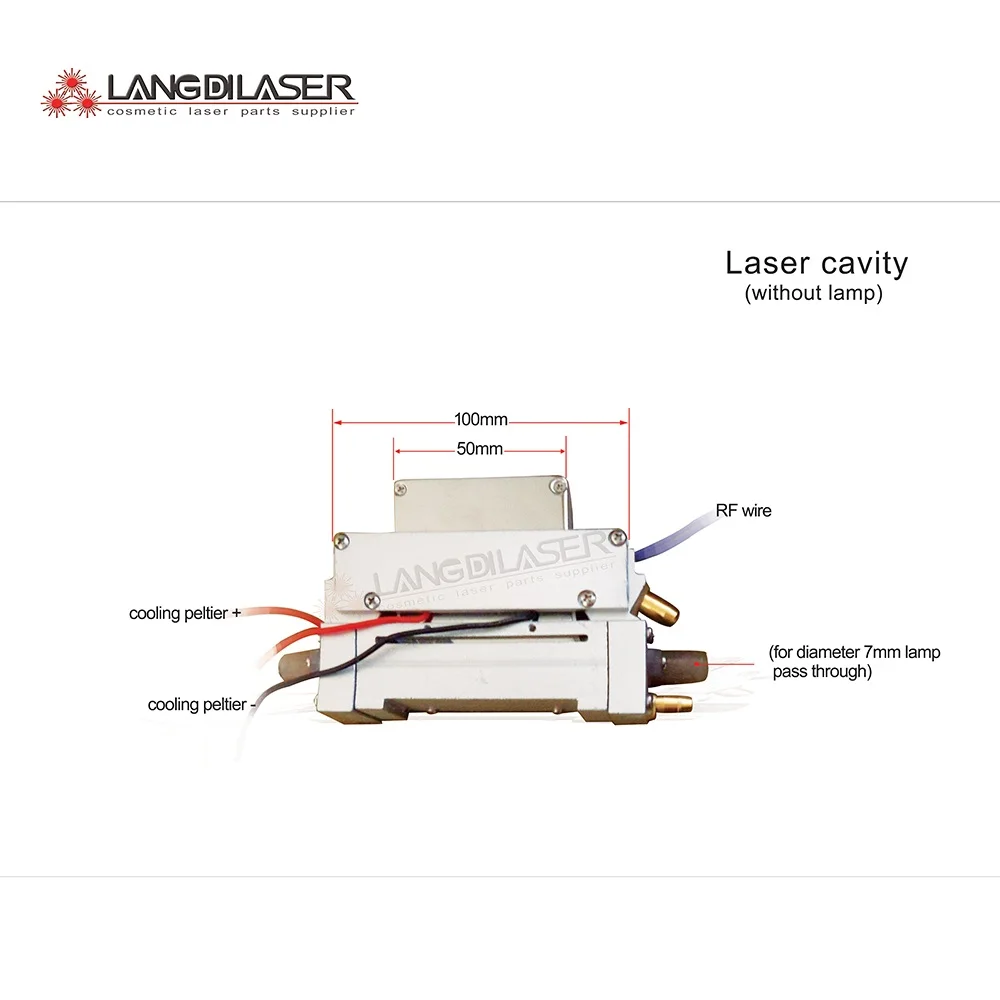 

Complete OPT / IPL laser handpiece cavity parts , with crystal size:50*15 , for 7mm IPL flash lamp pass through