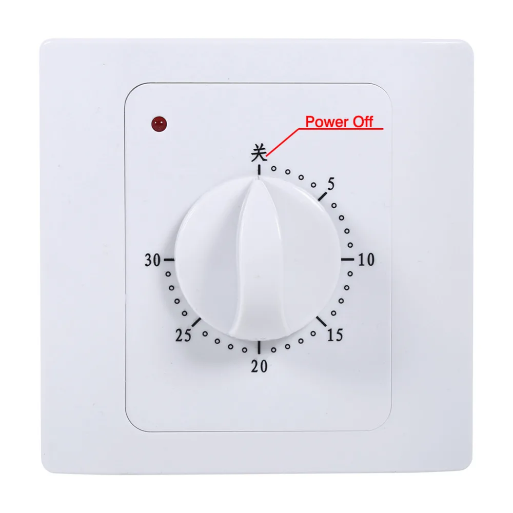 

AC 220V 10A 30Min Countdown Timer Switch Electric Digital Time Plug Control Switch Timer Socket Knob Style Switch Mechanical