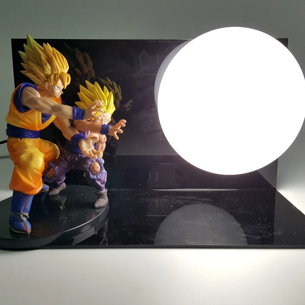 Dragon Ball Z Goku Гохан папы и сына светодио дный ночник настольная лампа Dragon Ball светодио дный освещение украшения на Рождество