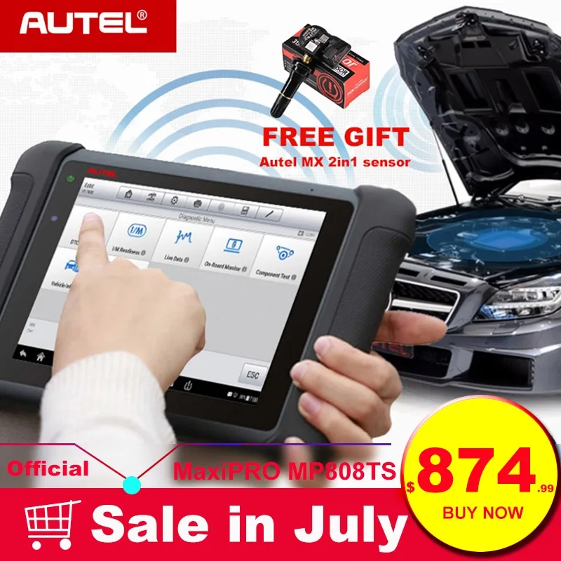 

Autel MaxiPRO MP808TS OBDII Car Automotive Diagnostic Tool OBD2 Scanner OBD 2 Code Reader as DS808 Add TPMS Functions PK MS906