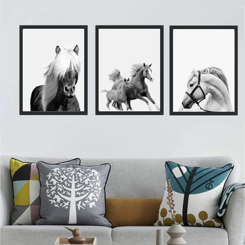 Modern Minimalist Style Art Animal Pentium Horse Wall Art Picture Home Decoration Canvas