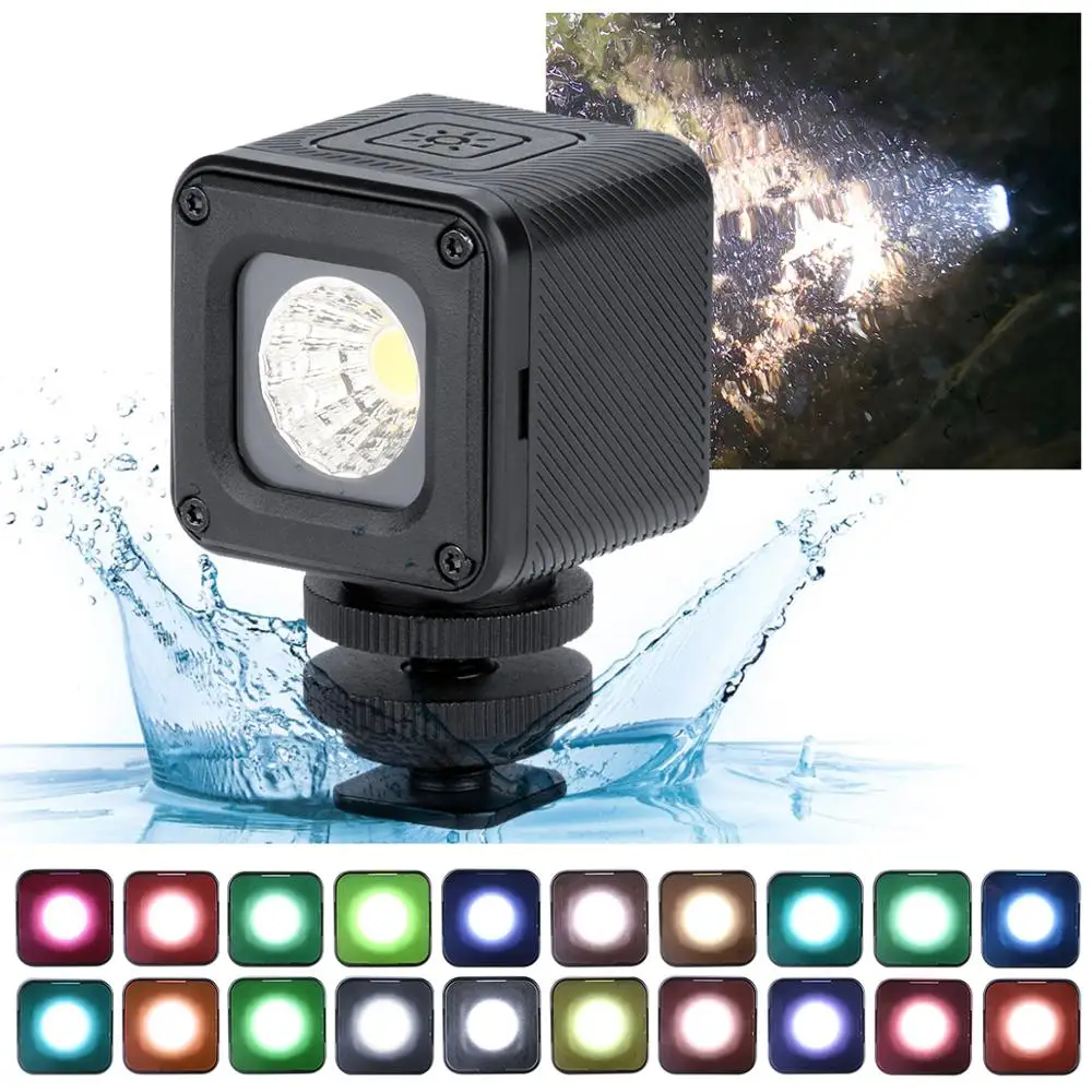 

Ulanzi Waterproof Dimmable LED Video Camera Light with Color Filters IP68 for Gopro DSLR DJI Gimbal Camping Cycling Lighting