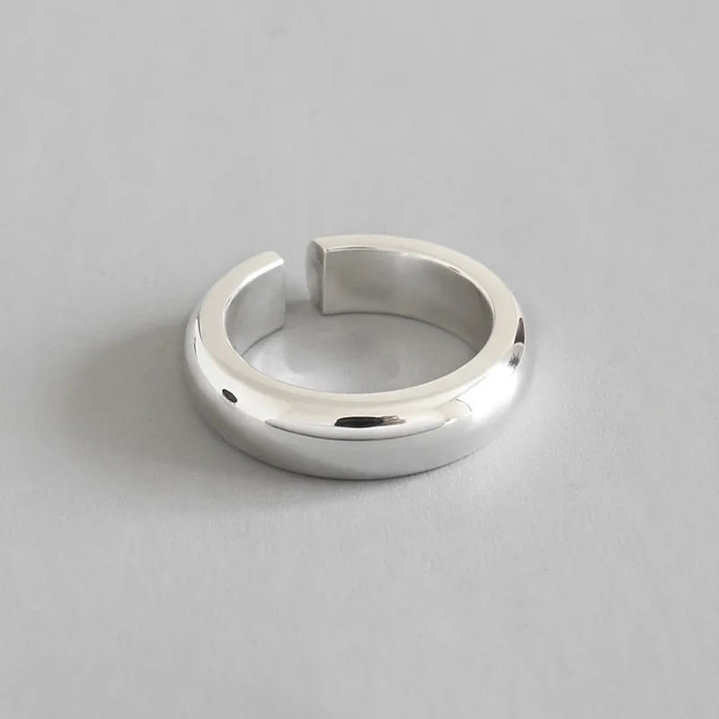 

Real Solid 925 Sterling Silver Ring Retro Punk Rock For Women Thick Heavy Elegant Fine Jewelry Bague